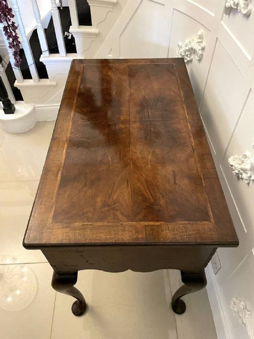 LARGE ANTIQUE QUEEN ANNE QUALITY WALNUT LOWBOY - ADDITIONAL PHOTO 4