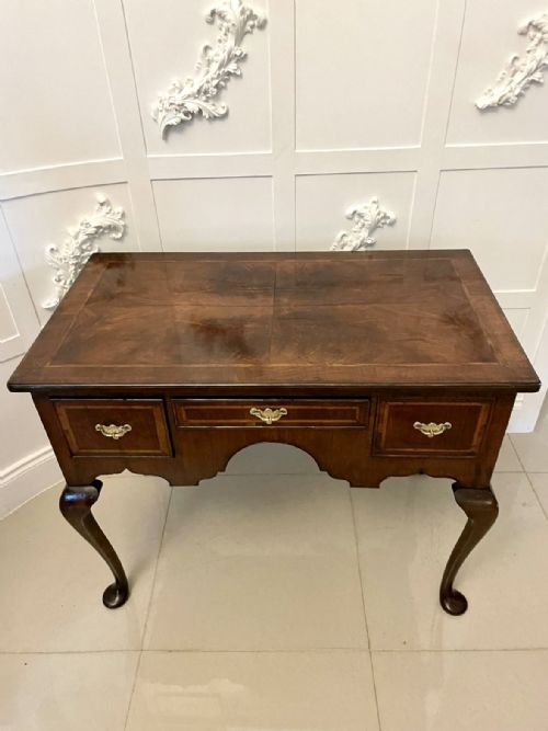 LARGE ANTIQUE QUEEN ANNE QUALITY WALNUT LOWBOY - ADDITIONAL PHOTO 5