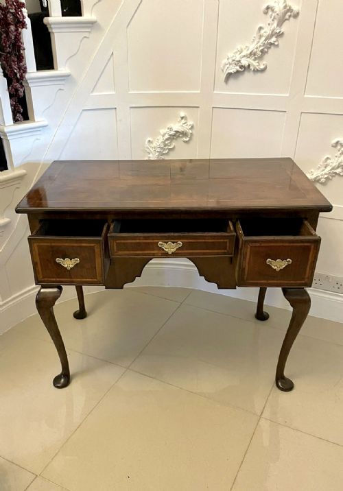 LARGE ANTIQUE QUEEN ANNE QUALITY WALNUT LOWBOY - ADDITIONAL PHOTO 9