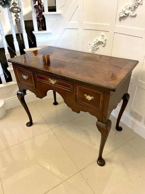 LARGE ANTIQUE QUEEN ANNE QUALITY WALNUT LOWBOY - ADDITIONAL PHOTO 10