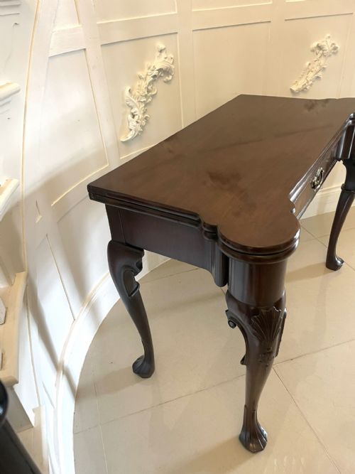FINE ANTIQUE 18TH CENTURY GEORGE II IRISH CHIPPENDALE QUALITY MAHOGANY CARDSIDE TABLE - ADDITIONAL PHOTO 9