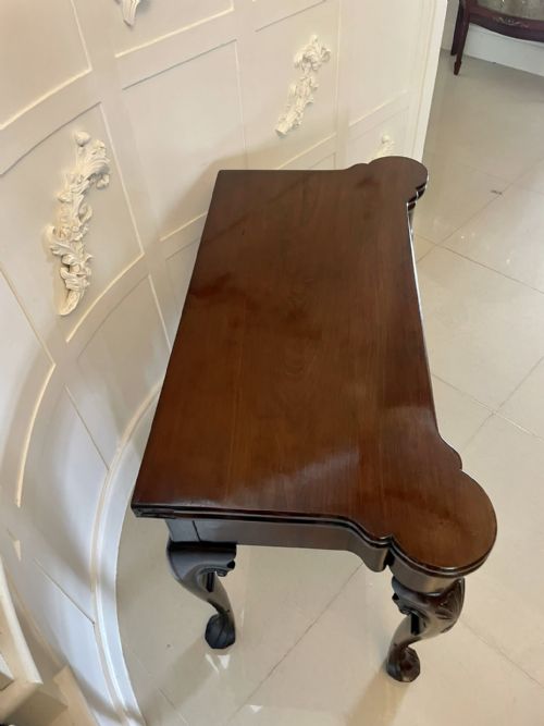 FINE ANTIQUE 18TH CENTURY GEORGE II IRISH CHIPPENDALE QUALITY MAHOGANY CARDSIDE TABLE - ADDITIONAL PHOTO 10