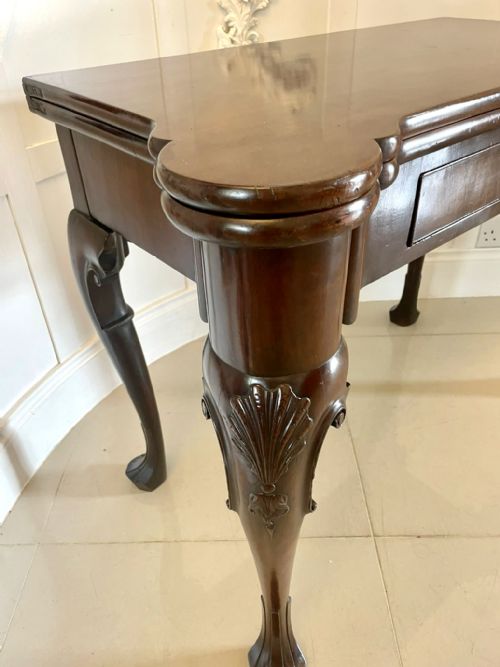 FINE ANTIQUE 18TH CENTURY GEORGE II IRISH CHIPPENDALE QUALITY MAHOGANY CARDSIDE TABLE - ADDITIONAL PHOTO 14