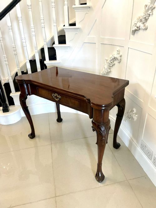 FINE ANTIQUE 18TH CENTURY GEORGE II IRISH CHIPPENDALE QUALITY MAHOGANY CARDSIDE TABLE - ADDITIONAL PHOTO 19