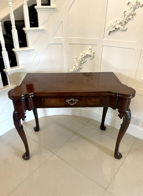 FINE ANTIQUE 18TH CENTURY GEORGE II IRISH CHIPPENDALE QUALITY MAHOGANY CARDSIDE TABLE - ADDITIONAL PHOTO 21