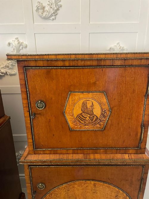 UNUSUAL PAIR OF ANTIQUE GEORGE III QUALITY INLAID MAHOGANY AND KINGWOOD PEDESTALS - ADDITIONAL PHOTO 4