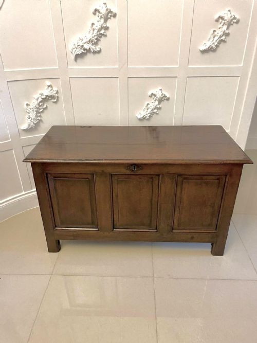 ANTIQUE 18TH CENTURY OAK QUALITY PANELLED COFFER