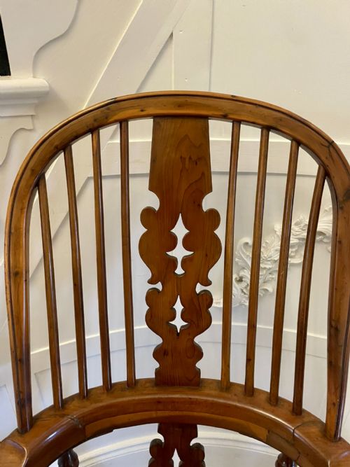 ANTIQUE VICTORIAN QUALITY YEW WOOD BROAD ARM WINDSOR CHAIR - ADDITIONAL PHOTO 7