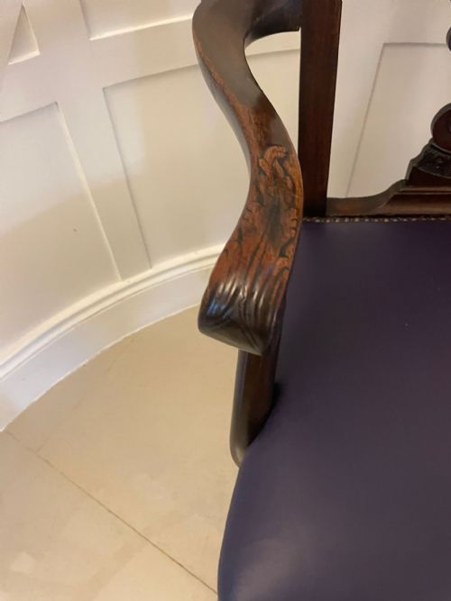 OUTSTANDING QUALITY SET OF 8 ANTIQUE VICTORIAN CARVED MAHOGANY DINING CHAIRS - ADDITIONAL PHOTO 3