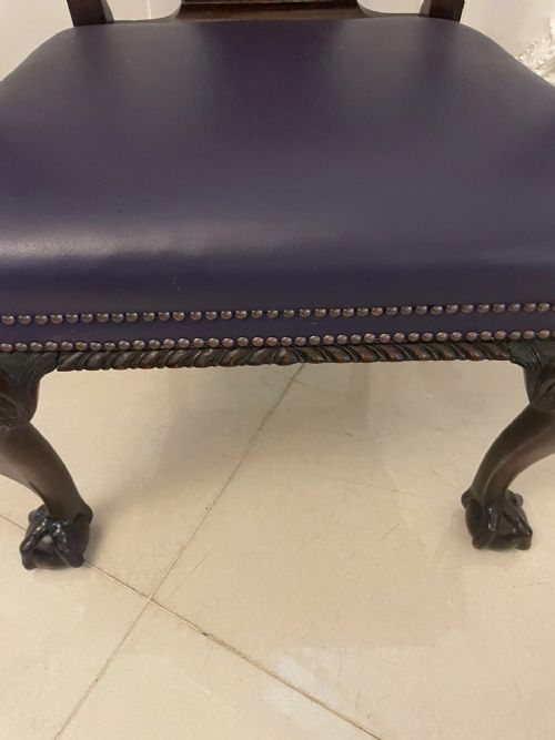 OUTSTANDING QUALITY SET OF 8 ANTIQUE VICTORIAN CARVED MAHOGANY DINING CHAIRS - ADDITIONAL PHOTO 4