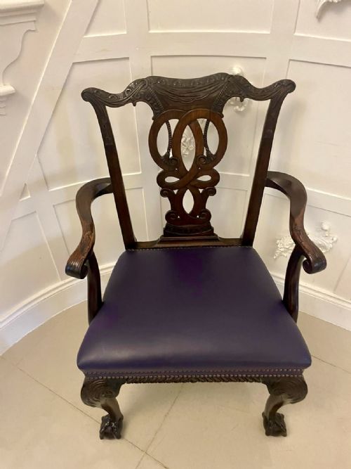 OUTSTANDING QUALITY SET OF 8 ANTIQUE VICTORIAN CARVED MAHOGANY DINING CHAIRS - ADDITIONAL PHOTO 6
