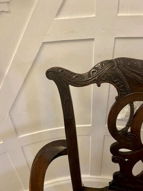 OUTSTANDING QUALITY SET OF 8 ANTIQUE VICTORIAN CARVED MAHOGANY DINING CHAIRS - ADDITIONAL PHOTO 7
