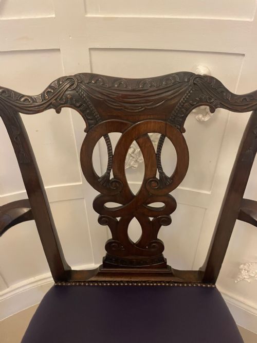 OUTSTANDING QUALITY SET OF 8 ANTIQUE VICTORIAN CARVED MAHOGANY DINING CHAIRS - ADDITIONAL PHOTO 10