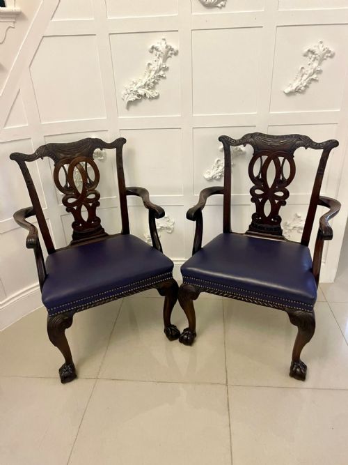 OUTSTANDING QUALITY SET OF 8 ANTIQUE VICTORIAN CARVED MAHOGANY DINING CHAIRS - ADDITIONAL PHOTO 11