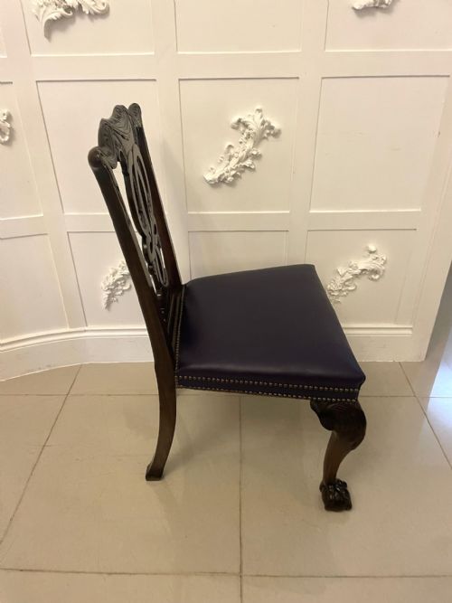 OUTSTANDING QUALITY SET OF 8 ANTIQUE VICTORIAN CARVED MAHOGANY DINING CHAIRS - ADDITIONAL PHOTO 12