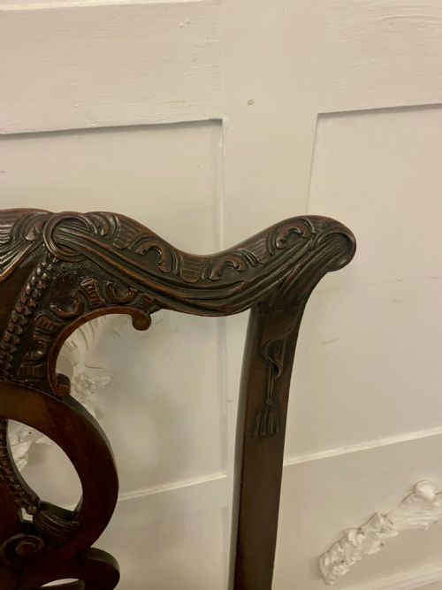 OUTSTANDING QUALITY SET OF 8 ANTIQUE VICTORIAN CARVED MAHOGANY DINING CHAIRS - ADDITIONAL PHOTO 21