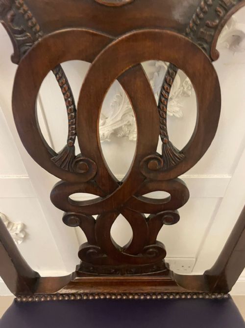 OUTSTANDING QUALITY SET OF 8 ANTIQUE VICTORIAN CARVED MAHOGANY DINING CHAIRS - ADDITIONAL PHOTO 23