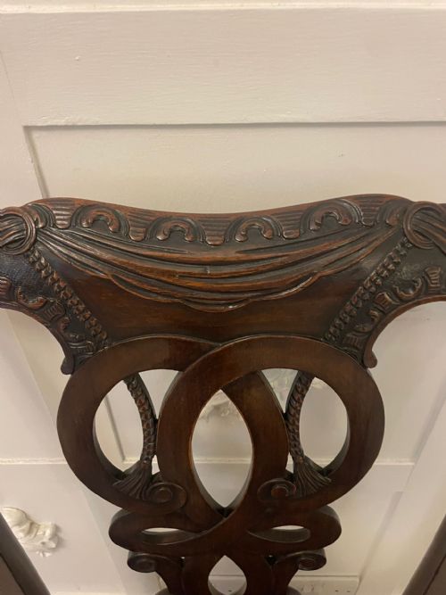 OUTSTANDING QUALITY SET OF 8 ANTIQUE VICTORIAN CARVED MAHOGANY DINING CHAIRS - ADDITIONAL PHOTO 24