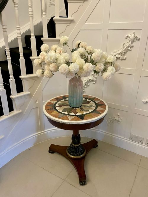 fig 1. Antique Victorian Quality Circular Specimen Marble Top Lamp/Centre Table