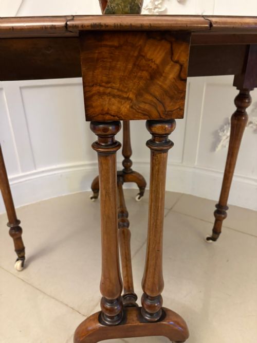 OUTSTANDING QUALITY ANTIQUE VICTORIAN BURR WALNUT SUTHERLAND TABLE - ADDITIONAL PHOTO 2