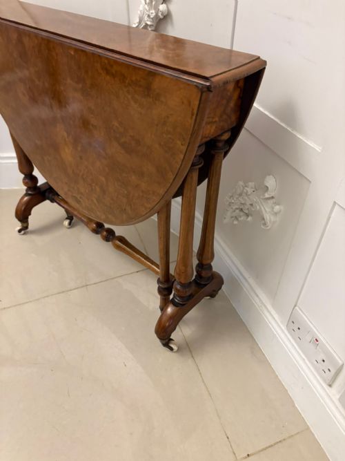 OUTSTANDING QUALITY ANTIQUE VICTORIAN BURR WALNUT SUTHERLAND TABLE - ADDITIONAL PHOTO 8