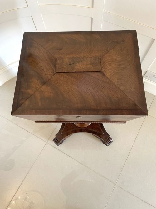 ANTIQUE WILLIAM IV QUALITY FIGURED MAHOGANY WORK BOX - ADDITIONAL PHOTO 1