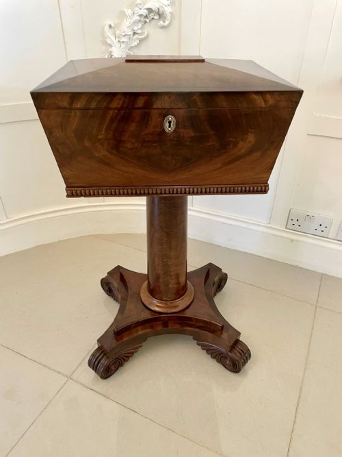 ANTIQUE WILLIAM IV QUALITY FIGURED MAHOGANY WORK BOX - ADDITIONAL PHOTO 6