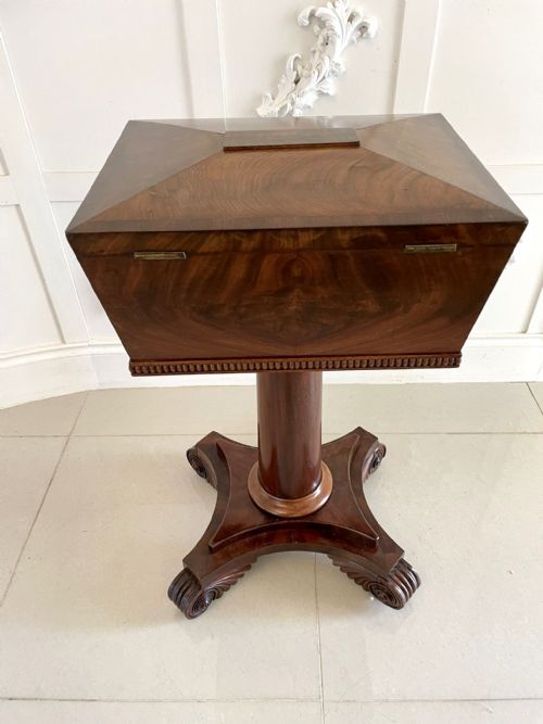 ANTIQUE WILLIAM IV QUALITY FIGURED MAHOGANY WORK BOX - ADDITIONAL PHOTO 7
