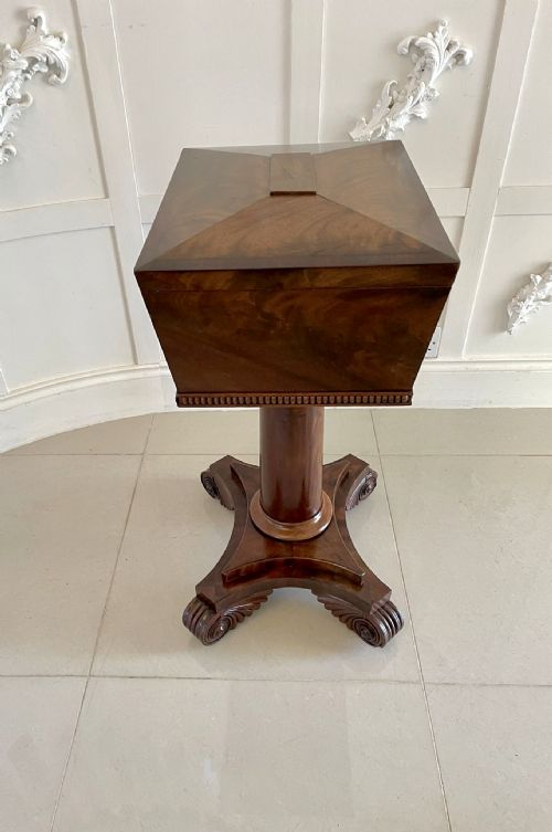 ANTIQUE WILLIAM IV QUALITY FIGURED MAHOGANY WORK BOX - ADDITIONAL PHOTO 9