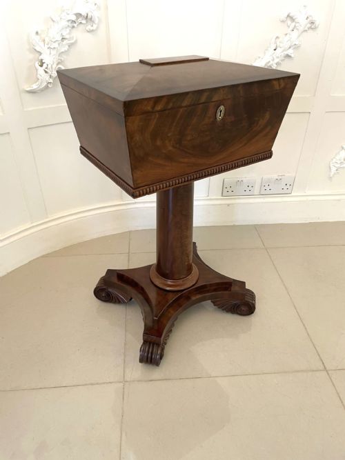 ANTIQUE WILLIAM IV QUALITY FIGURED MAHOGANY WORK BOX - ADDITIONAL PHOTO 11