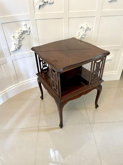 Antique Edwardian Quality Mahogany Revolving Bookcase