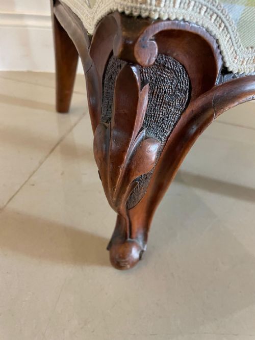 FINE ANTIQUE VICTORIAN CARVED WALNUT LADIES CHAIR - ADDITIONAL PHOTO 1
