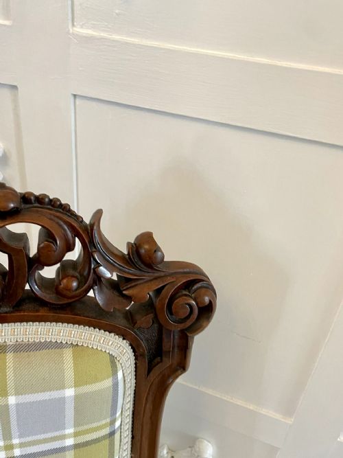 FINE ANTIQUE VICTORIAN CARVED WALNUT LADIES CHAIR - ADDITIONAL PHOTO 6