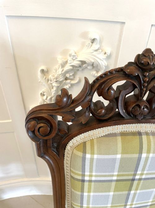 FINE ANTIQUE VICTORIAN CARVED WALNUT LADIES CHAIR - ADDITIONAL PHOTO 7