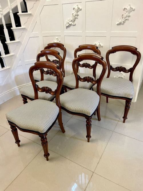 Antique Victorian Mahogany Carved Set of 6 Dining Chairs