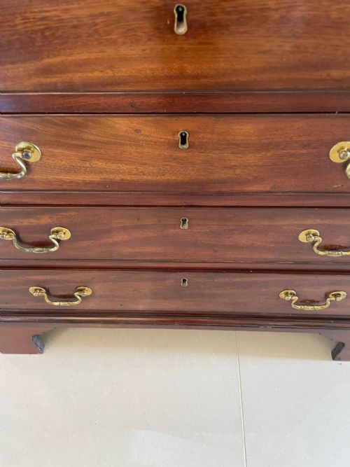 OUTSTANDING 18TH CENTURY QUALITY GEORGE III ANTIQUE MAHOGANY BUREAU - ADDITIONAL PHOTO 14