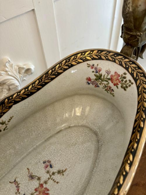 LARGE ANTIQUE QUALITY PORCELAIN AND BRASS MOUNTED CENTREPIECE - ADDITIONAL PHOTO 1