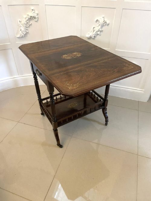OUTSTANDING QUALITY ANTIQUE VICTORIAN ROSEWOOD INLAID CENTRE TABLE - ADDITIONAL PHOTO 5