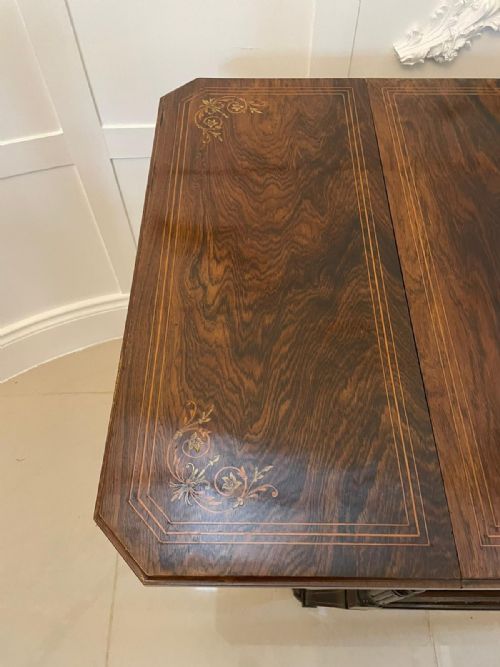 OUTSTANDING QUALITY ANTIQUE VICTORIAN ROSEWOOD INLAID CENTRE TABLE - ADDITIONAL PHOTO 11