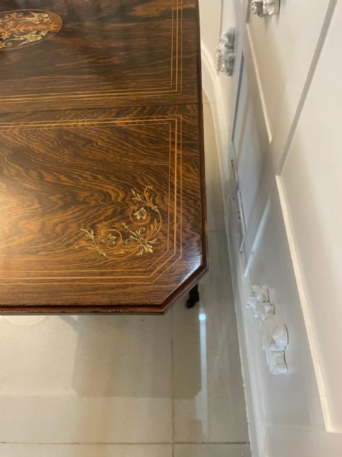 OUTSTANDING QUALITY ANTIQUE VICTORIAN ROSEWOOD INLAID CENTRE TABLE - ADDITIONAL PHOTO 17