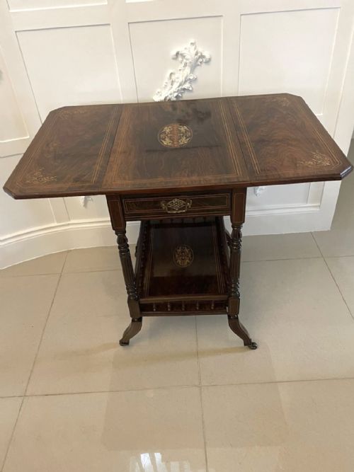 OUTSTANDING QUALITY ANTIQUE VICTORIAN ROSEWOOD INLAID CENTRE TABLE - ADDITIONAL PHOTO 19