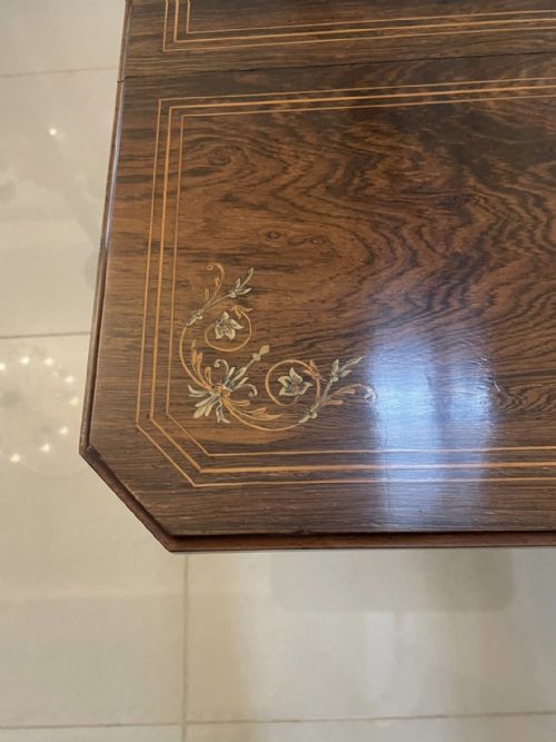 OUTSTANDING QUALITY ANTIQUE VICTORIAN ROSEWOOD INLAID CENTRE TABLE - ADDITIONAL PHOTO 24