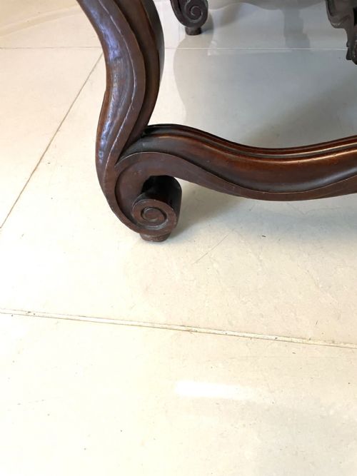 fig 1. Antique Victorian French Quality Carved Walnut Settee 