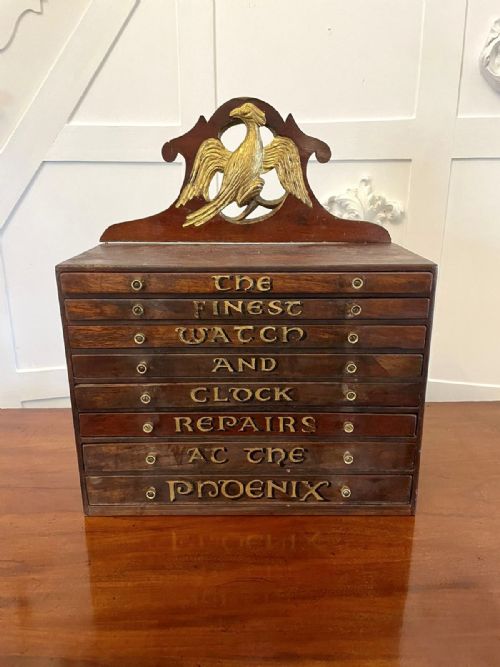 UNUSUAL ANTIQUE VICTORIAN MAHOGANY WATCH AND CLOCK REPAIRERS CHEST