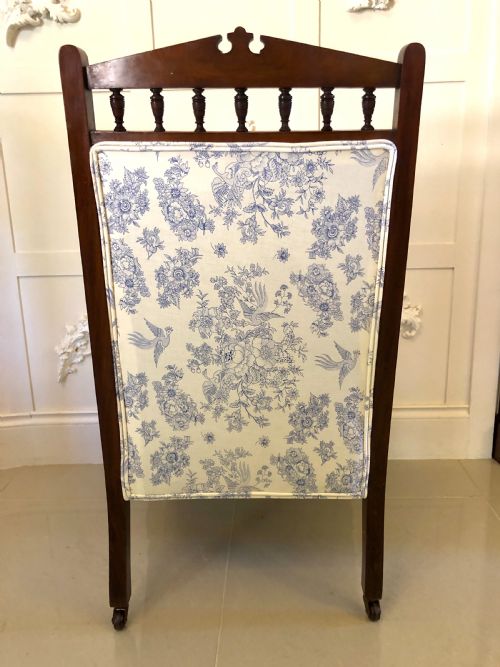 ANTIQUE CARVED WALNUT LADIES CHAIR - ADDITIONAL PHOTO 10