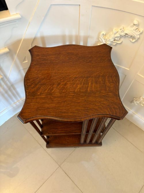fig 1. Antique Edwardian Oak Revolving Bookcase