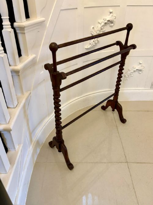 Antique Victorian Quality Mahogany Towel Rail