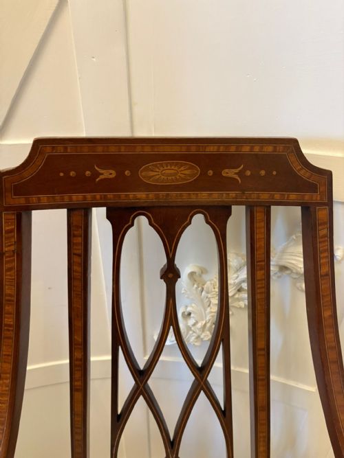 UNUSUAL ANTIQUE VICTORIAN INLAID MAHOGANY ARMCHAIR - ADDITIONAL PHOTO 11