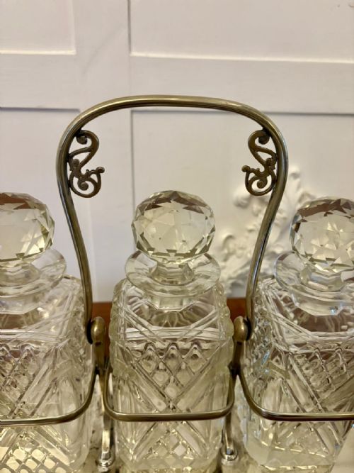 ANTIQUE VICTORIAN QUALITY SILVER PLATED TANTALUS - ADDITIONAL PHOTO 8