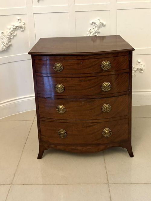 Unusual Antique George III Quality Mahogany Bow Fronted Bedside Cabinet